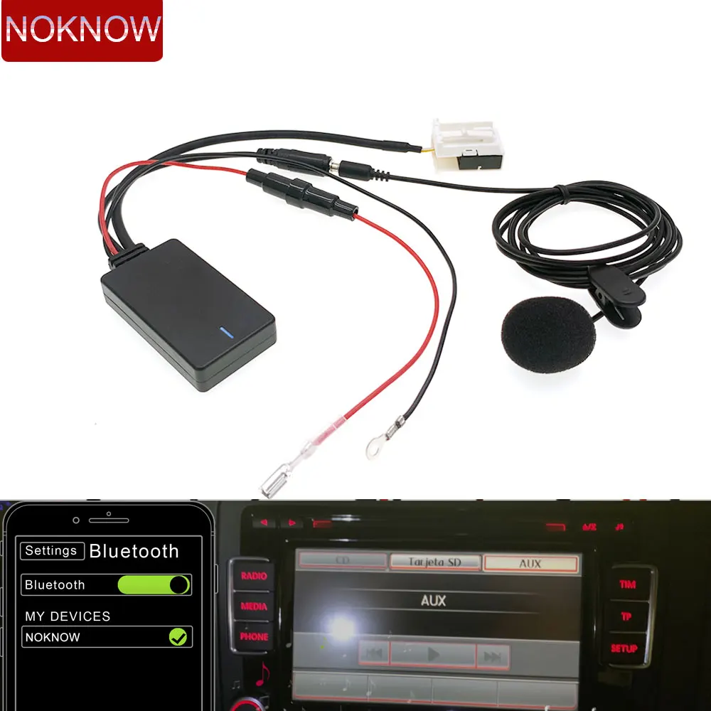 

12 Pin Car Bluetooth 5.0 Kit Aux In Wireless Audio Cable Mic Handsfree Adapter For Volkswagen RCD510 RCD310 RNS315 RNS310 MFD2