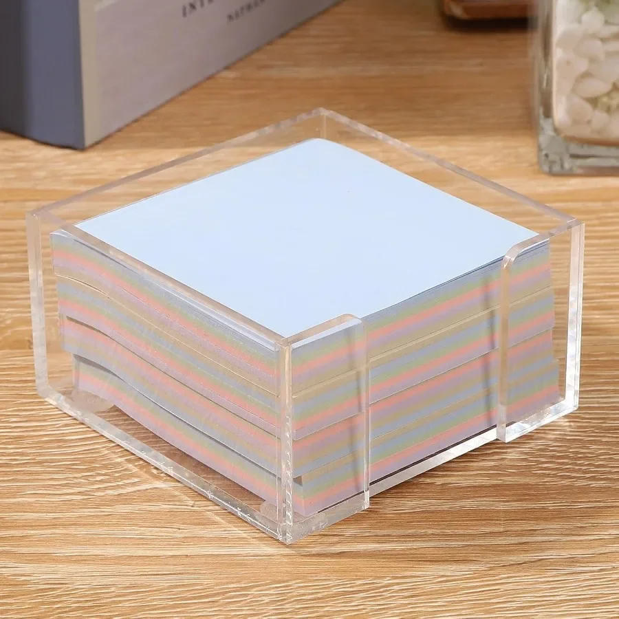 Acrylic Sticky Note Holder 3x3 Crystal Clear Notepad Holder with AntiSlip Base Post It Note Holder Sticky Note Dispenser for Of