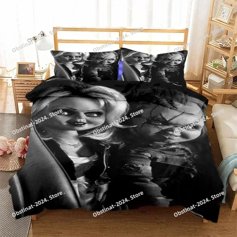 

3D Horror Movie Chucky Bedding Set Duvet Cover Full Queen King Size Pillowcase Bed Print Bed Set Aldult Kid Bedroom Single Twin