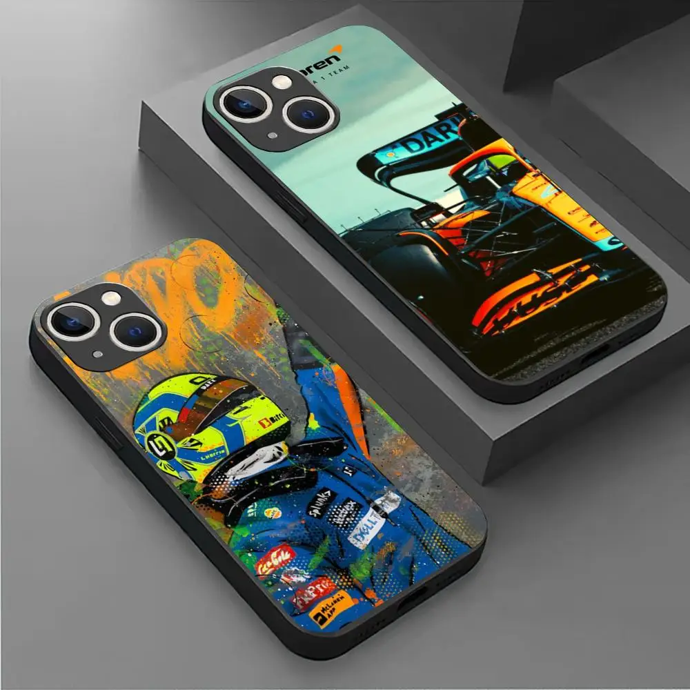 F-Formula 1 Lando Norris Phone Case For iPhone 16 15 14 13 12 11 X XR XS 8 Plus Mini Pro Max Soft black Shockproof Cover