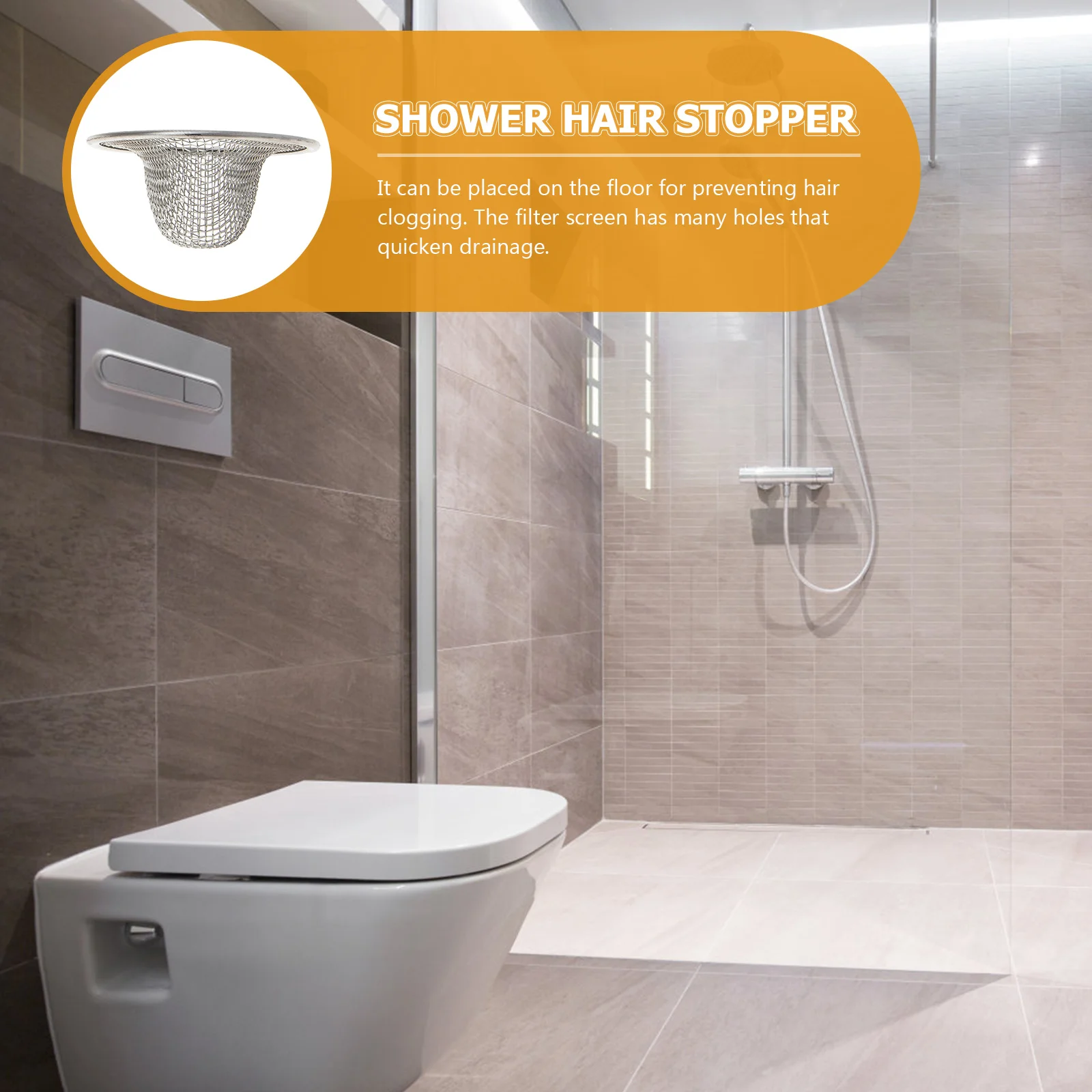 

4Pcs Stainless Steel Filter Thickened Hair Clogging Drain Mesh for Bathtub Shower Floor Drainage Tool Home Bathroom Accessory