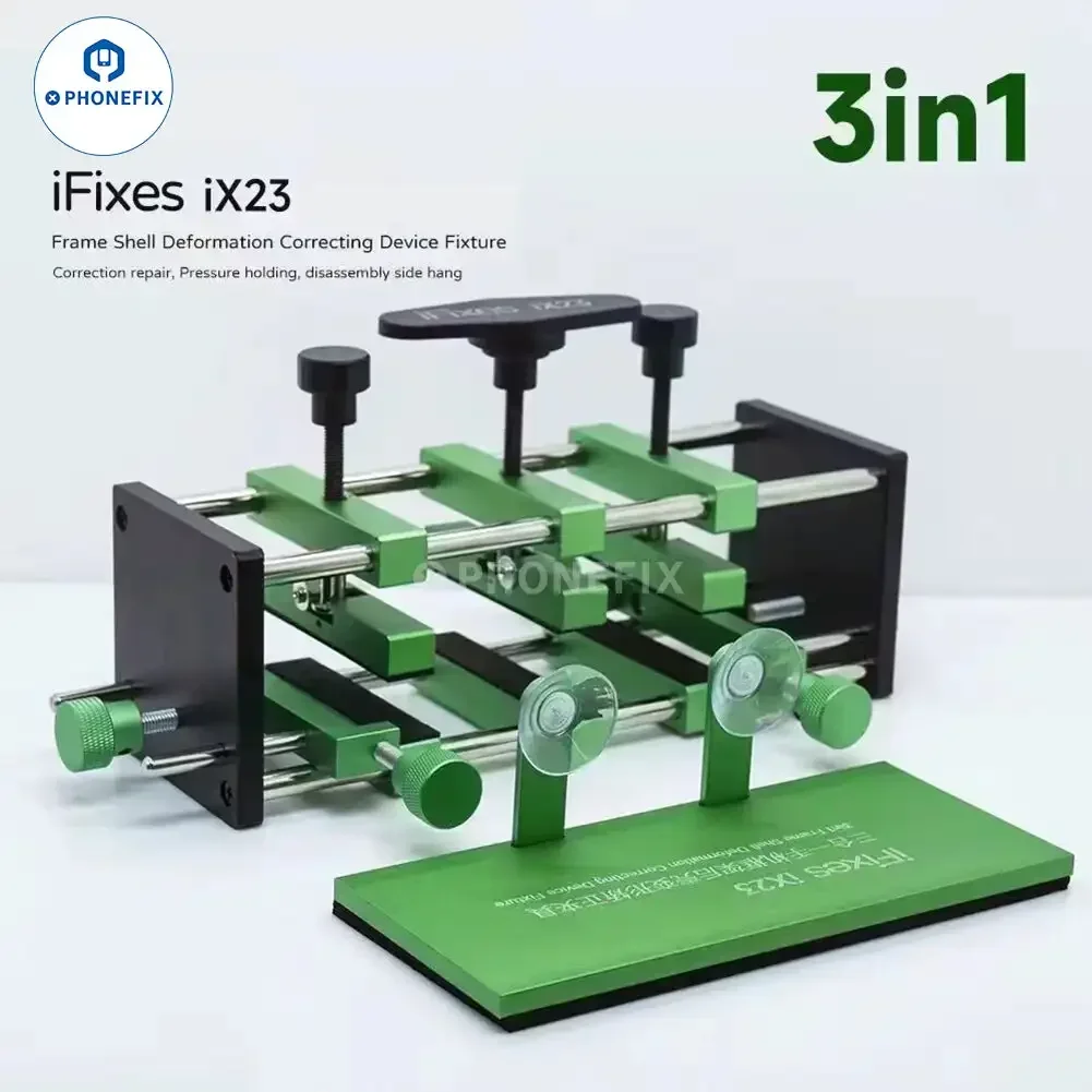 IFIXES IX23 3-IN-1 الإطار قذيفة تشوه تصحيح جهاز تركيبات الهاتف شاشة LCD الضغط المشبك الغطاء الخلفي إزالة إصلاح