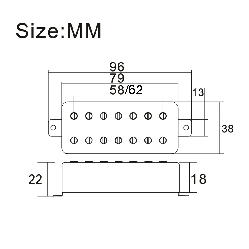 LP 7 String Guitar Brass Cover Humbucker Dual in Line Slotted Screw 8.5K/14K Coil Splitting Pickup for Electric Guitar