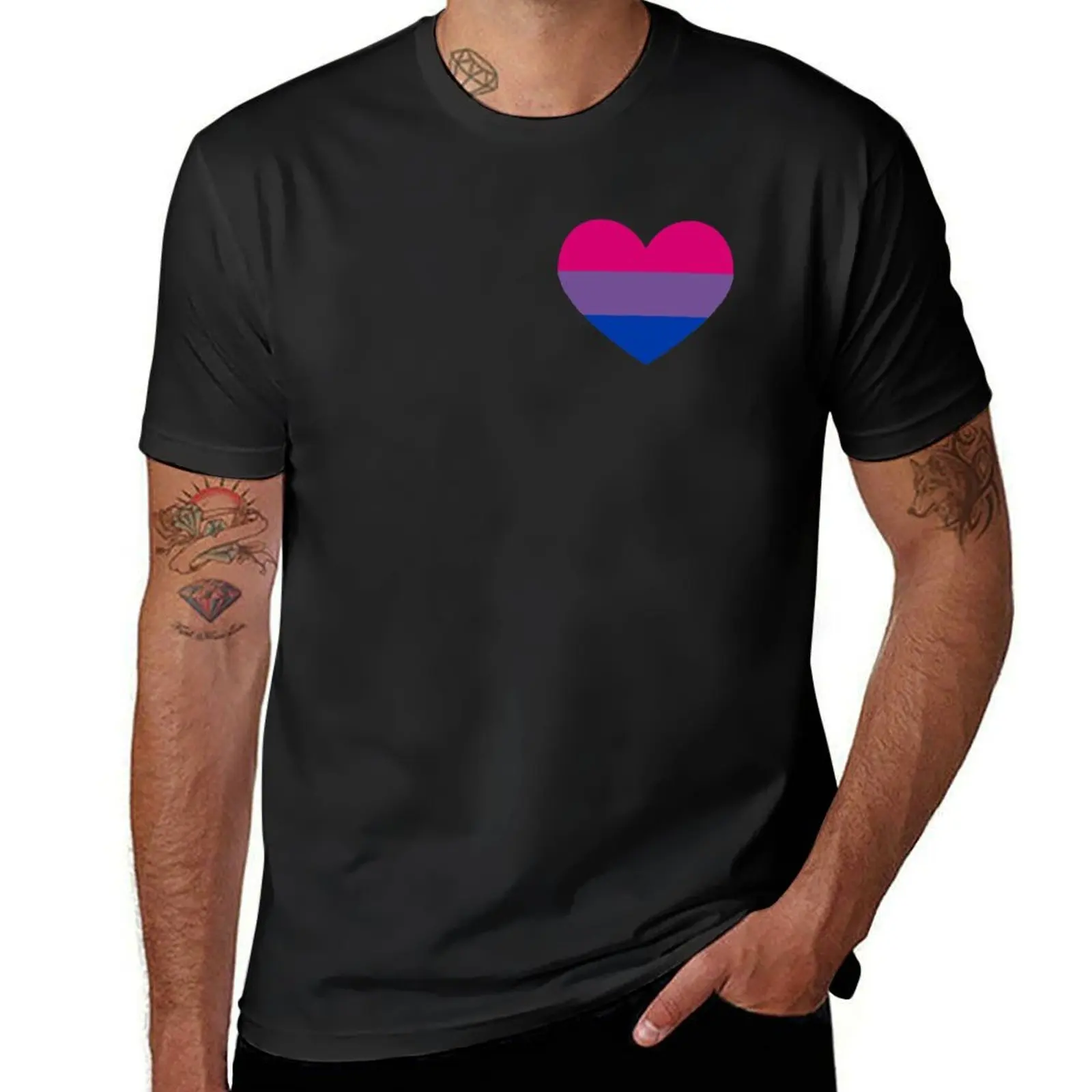 BI Heart Tshirt T-Shirt plus sizes vintage clothes men t shirts