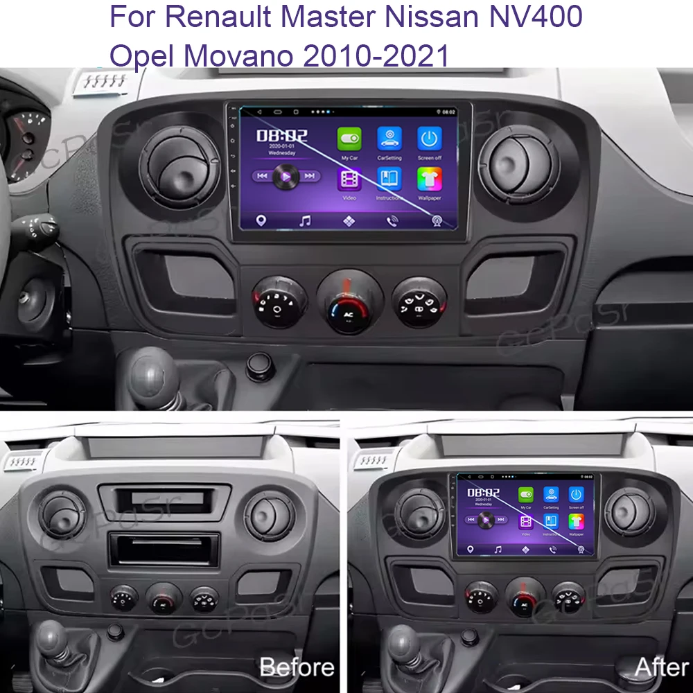 Car Android For Renault Master Nissan NV400 Opel Movano 2010-2021 Touch Screen Multimedia Player High-performance CPU HeadUnit