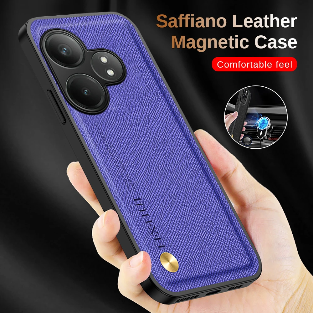 For Realme GT6 Magnetic case Full Camera protector For Realme GT 6T/GT Neo6 SE/GT Neo6/GT 6 Wear resistant leather phone case