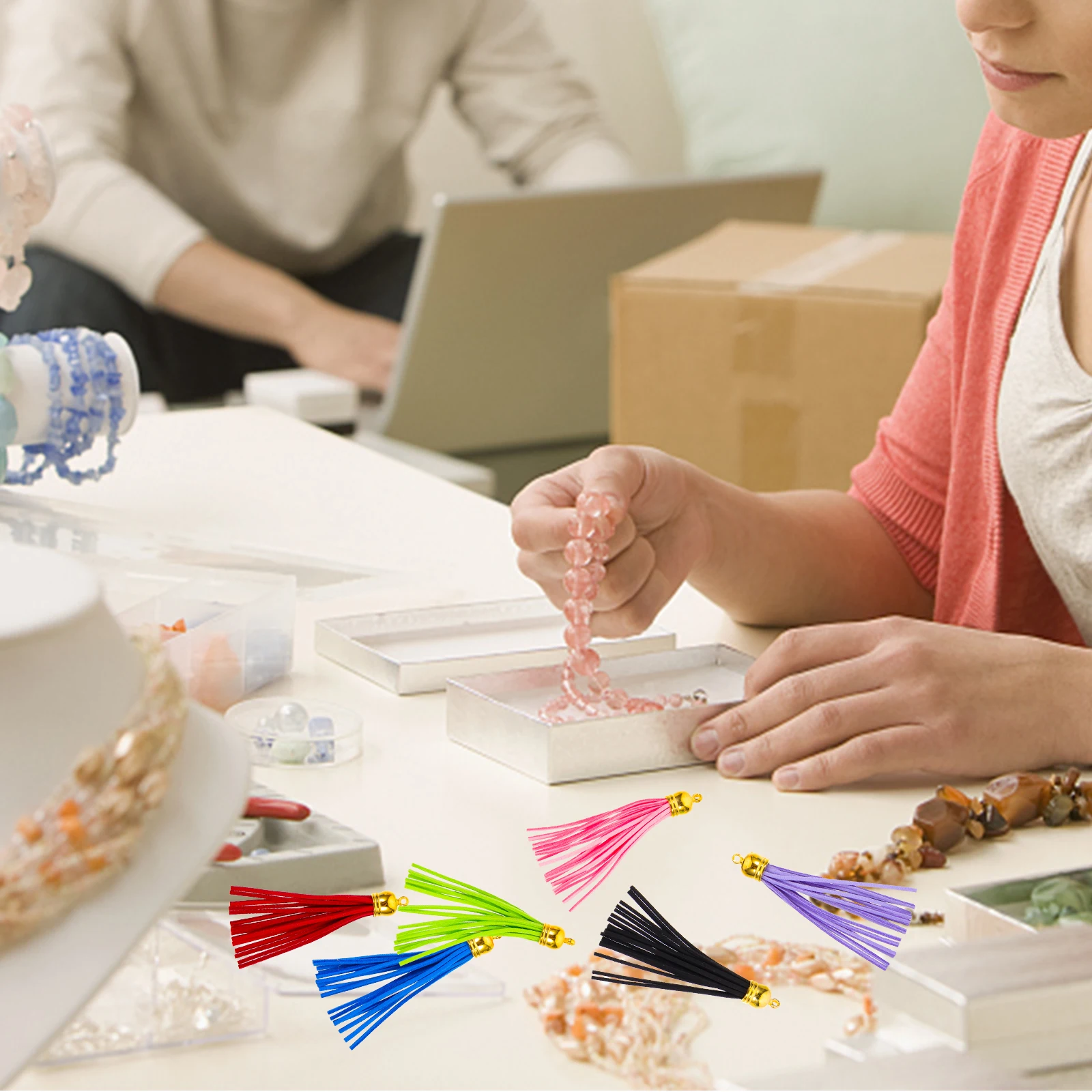 

32 Pcs Tassel Pendant Small Tassel Keychain Decorative Key Chain DIY Craft Supplies Jewelry Making Accessories