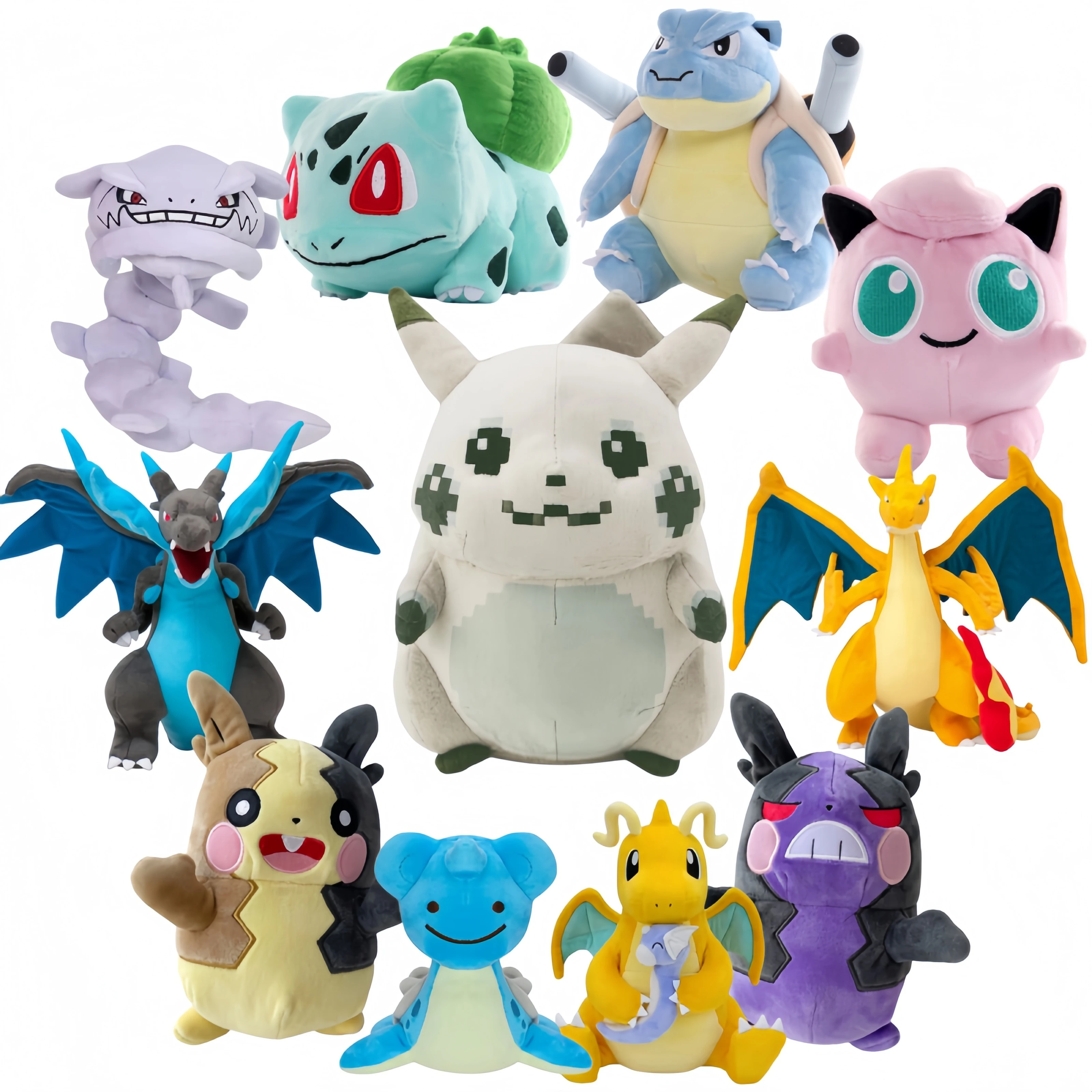 Pokemon Pikachu Dragonite Holding Dratini Baby Dragon Dragonair Plush Doll Toys Cute Gengar Steelix Shine Charizard Morpeko Toys