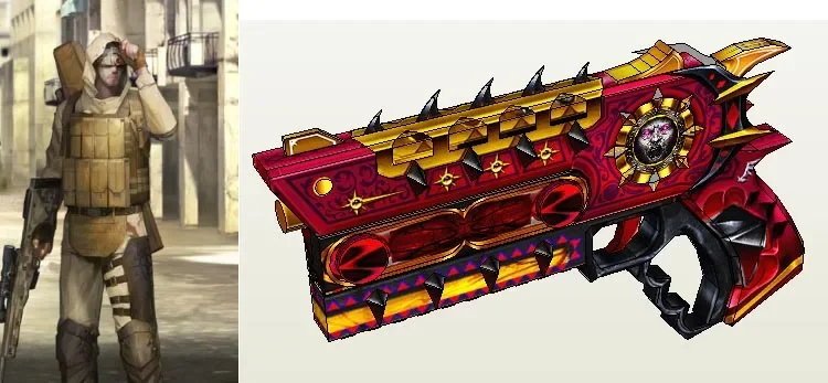 Pistolet à sang modèle en papier bras 3D fait à la main papier militaire Puzzle jouet