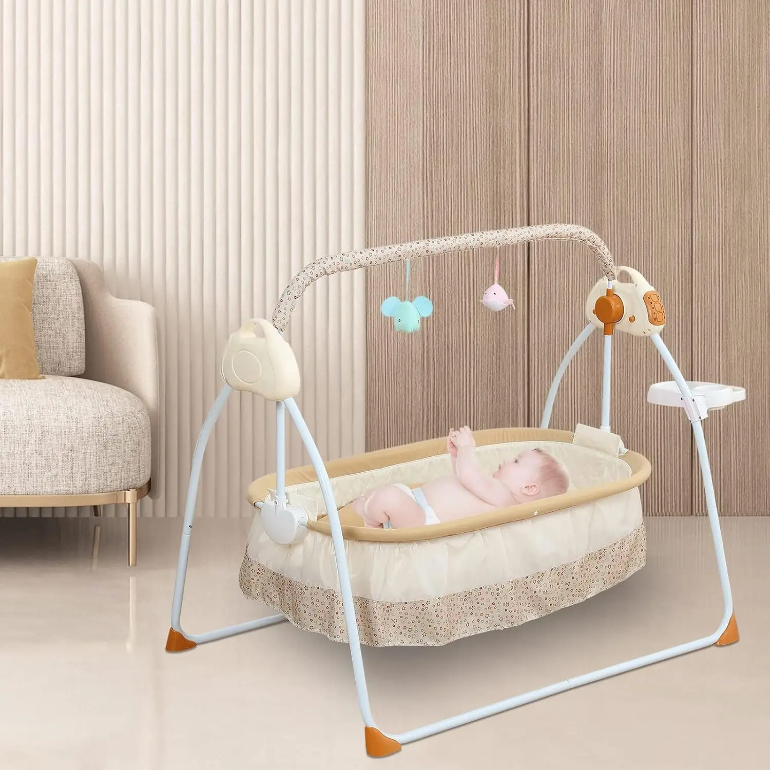 Electric Baby Crib Cradle with Auto Swing and Music