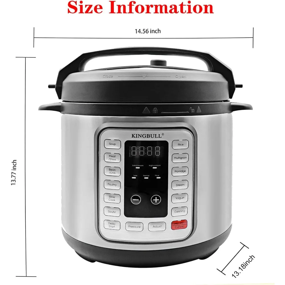 12-in-1 Electric Pressure Cooker, Instant Multi-Use Non-Stick Pot, Slow Cooker, Rice Cooker, Steamer, Sauté, Yogurt Maker