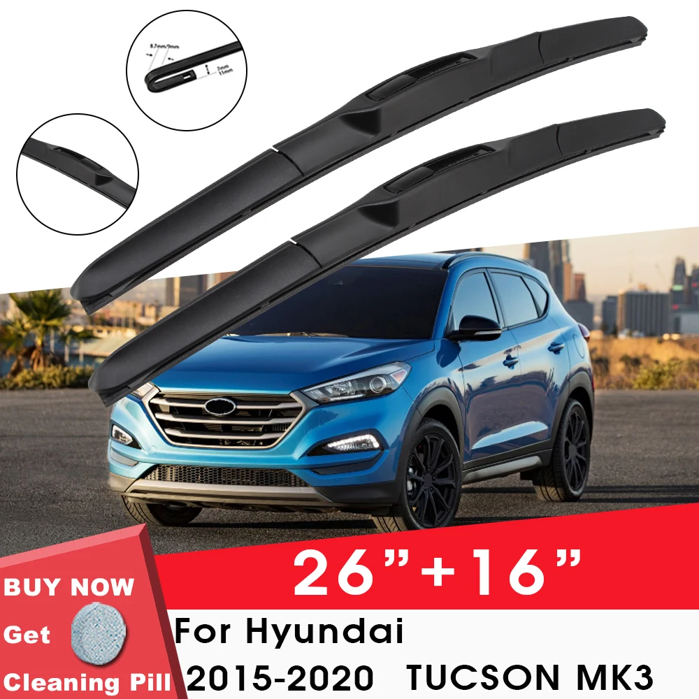 Car Wiper Blade Front Window Windshield Rubber Refill Wiper For Hyundai TUCSON MK3 2015-2020 26\