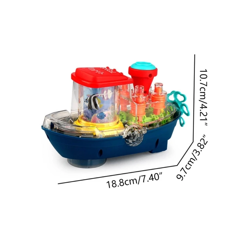 Barco elétrico brinquedo, luz colorida, movido a bateria, movimento com som para crianças 3 anos mais, meninos