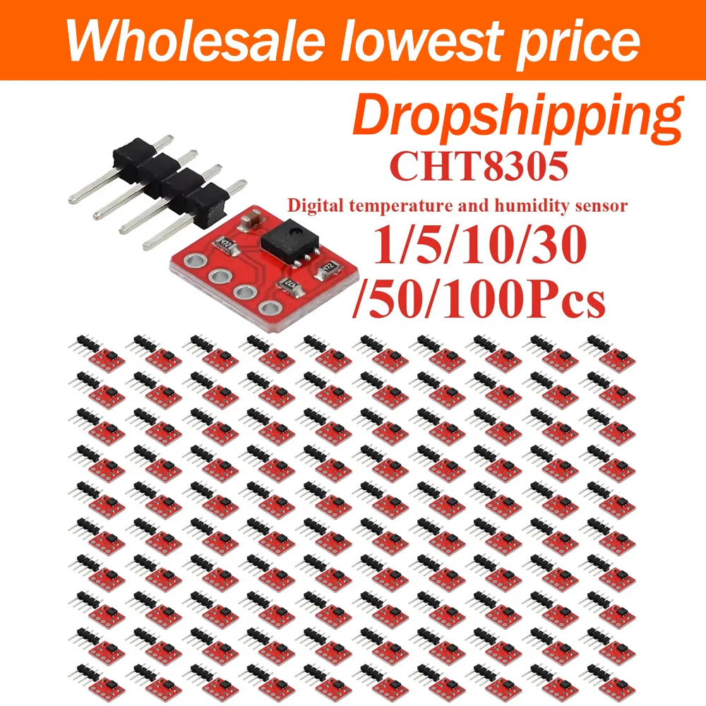 1~100Pcs CHT8305 MINI Module Digital Temperature And Humidity Sensor I2C High Precision Temperature Humidity Detection