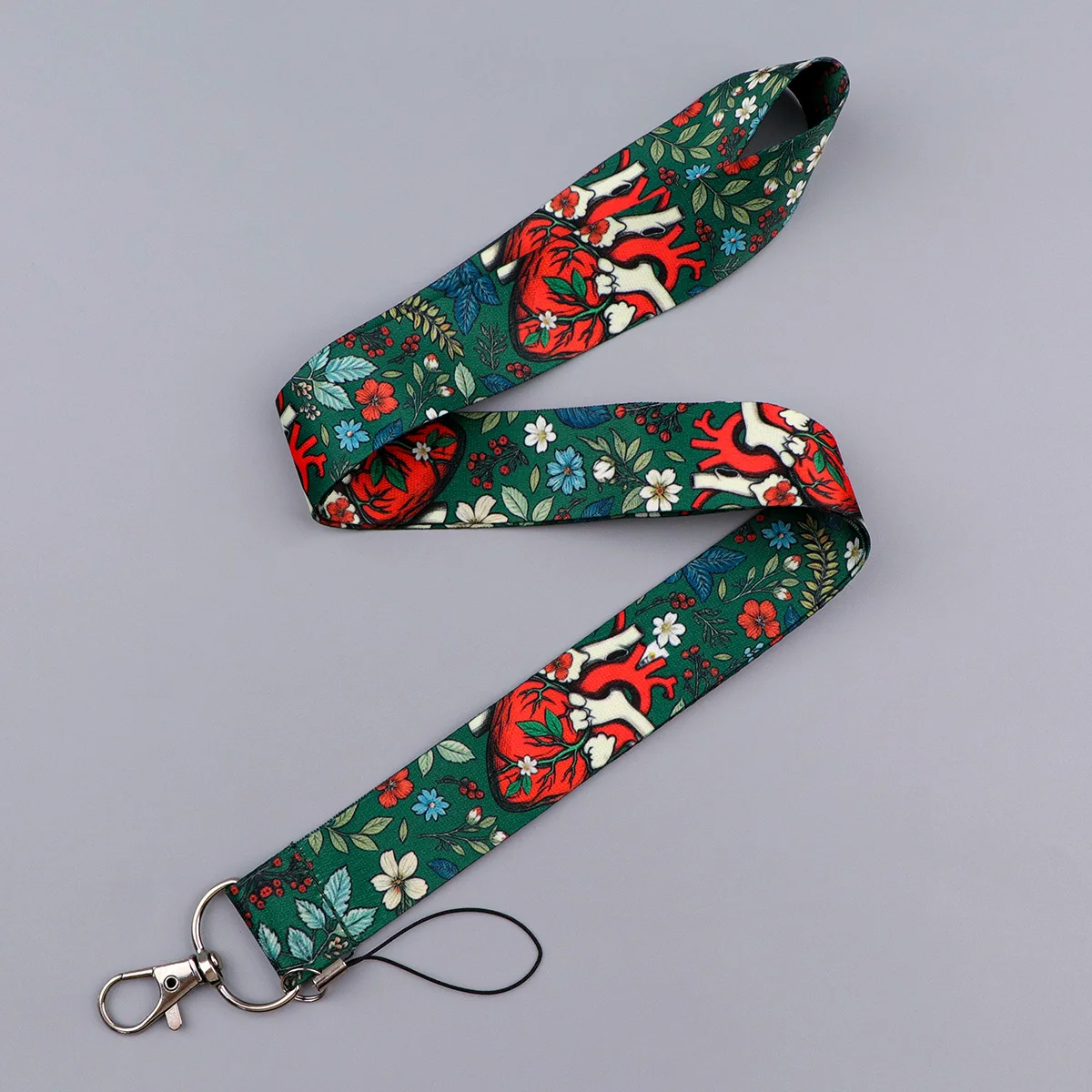 Heart Credential Holder Flower Medical Organ Keychains Neck Lanyard For Pass Card Credit Card Holder Keychain Straps Friend Gift