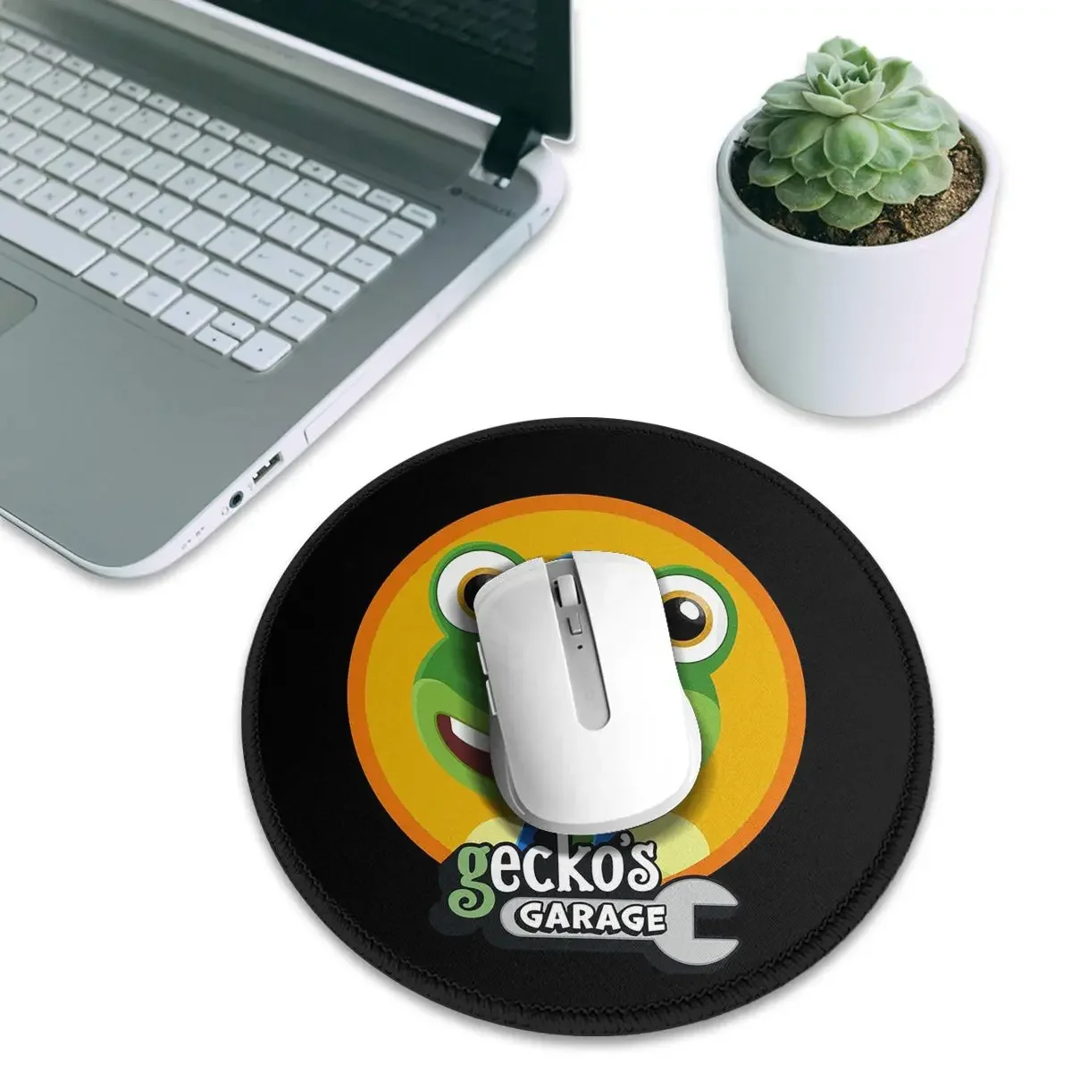 Kids Garage Geckos Round Mouse Pad Computer Keyboard Mouse Mat Gamer Laptop Desk Mat Office Table Mats