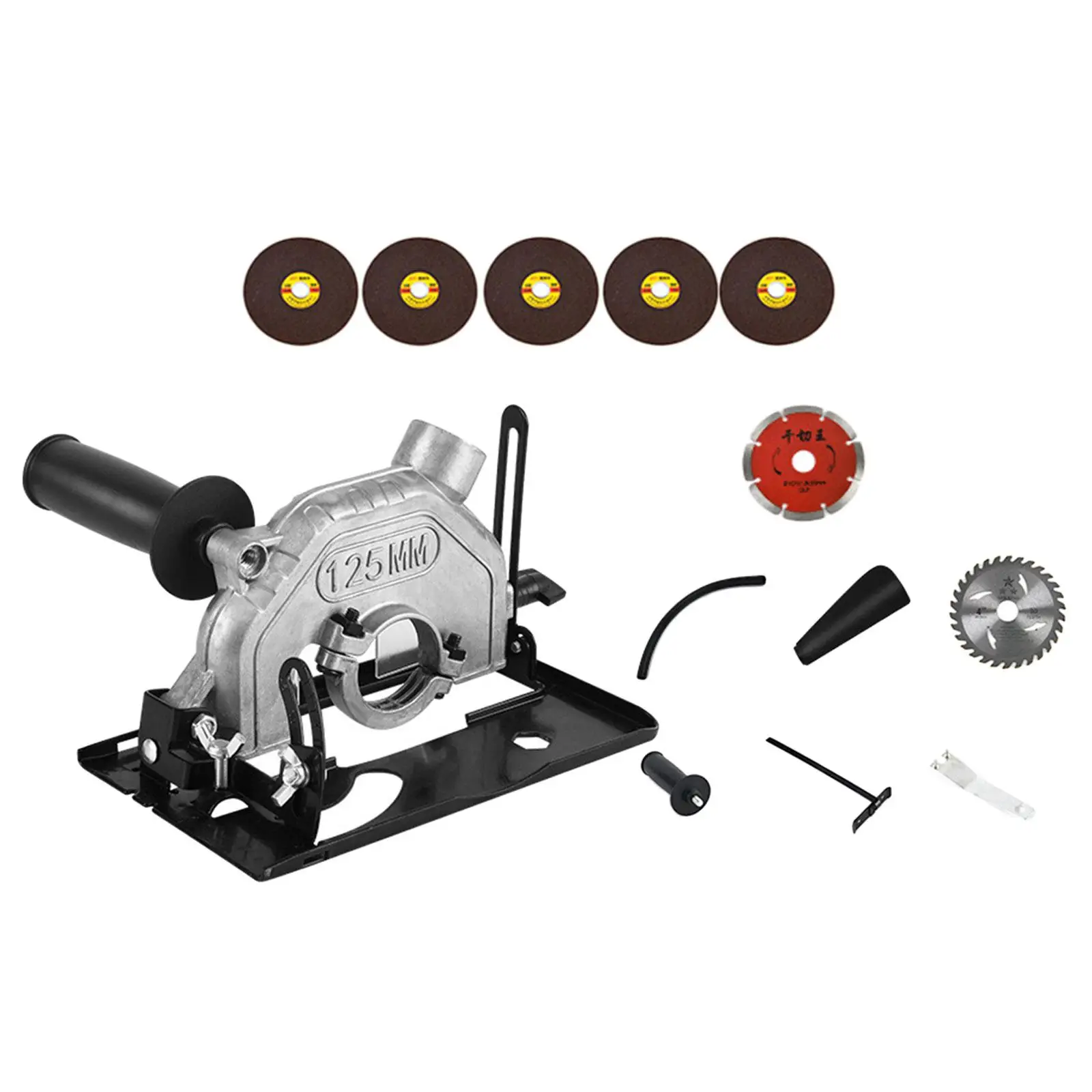 Angle Grinder Bracket Heavy Duty Steel Base Stable Cut 30mm Depth Dustproof Bag Set for Woodworking and Metalwork