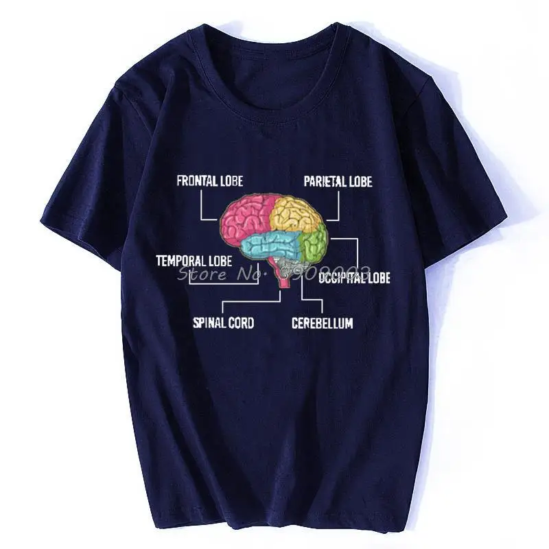 Parts Of Brain Psychology Gift Psychologist Funny T-shirt Summer Funny Woman Male Men Tees Tops Streetwear