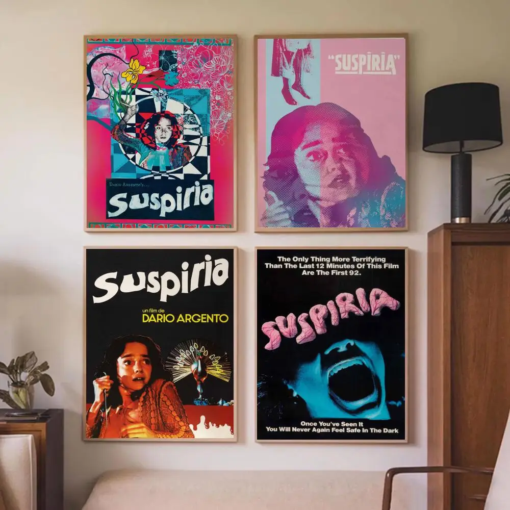 Horror Movies S-Suspiria Poster Wall Art Prints for Bedroom Living Room Office Home Decoration Hanging Artwork Gift