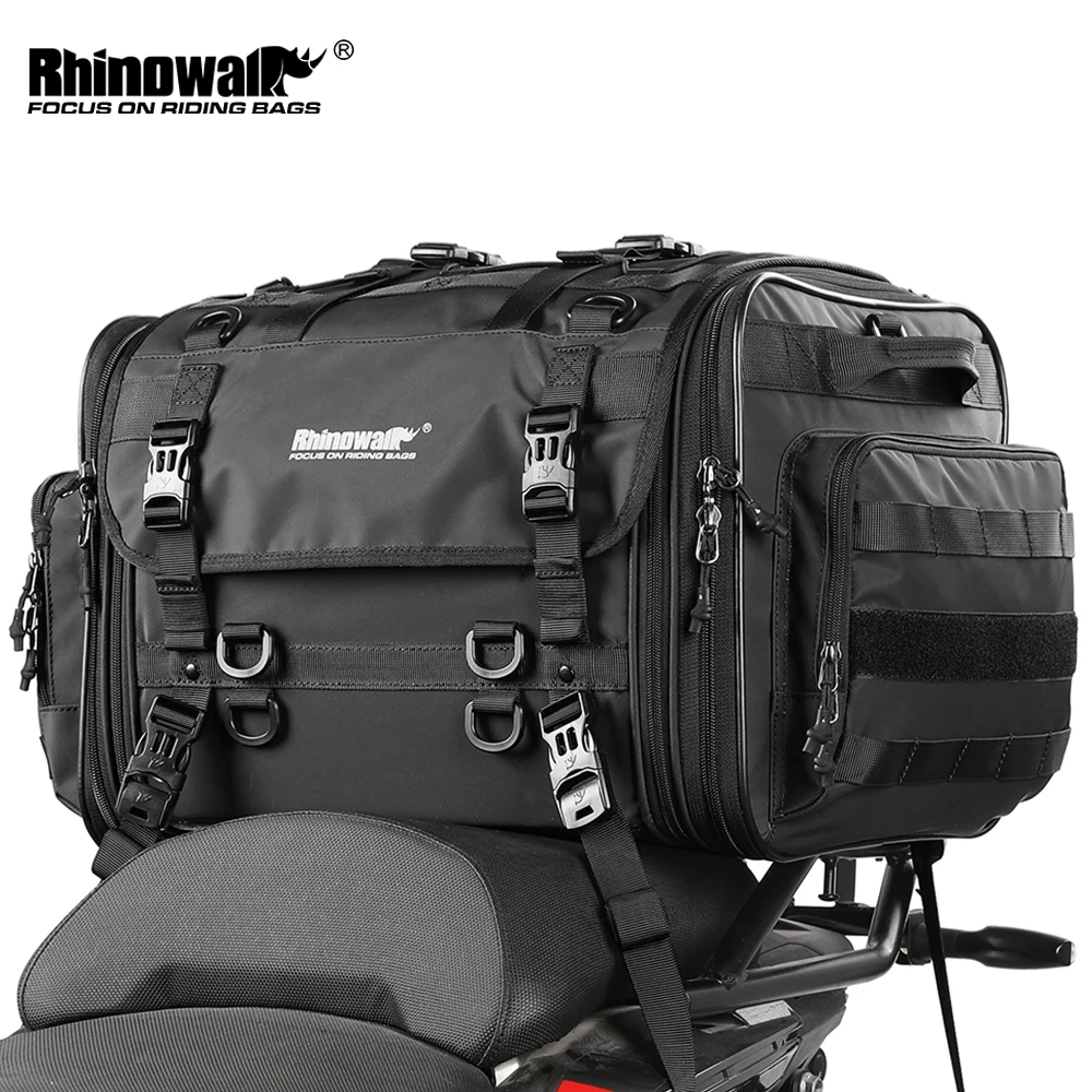 

Водонепроницаемая мотоциклетная сумка для путешествий Rhinowalk, 19-80 л, расширяемая, большой вместимости, для заднего багажника/багажной полки большинства мотоциклов