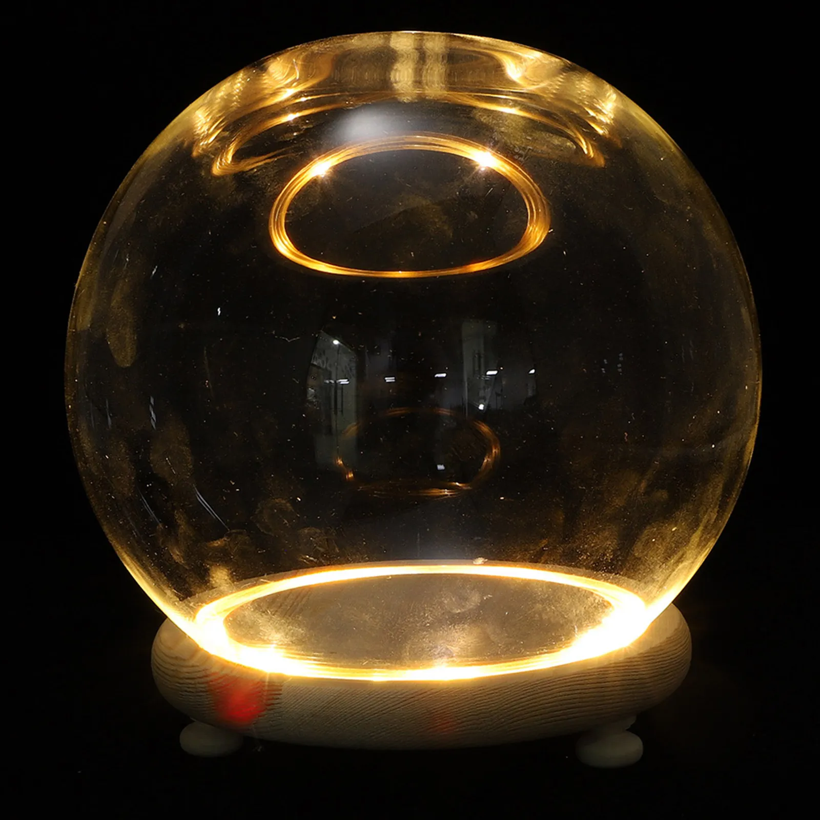 Glass Cover with Wood Base Decorative Flower Display Dome Suitable for Shop Home Coffee Party Glass Dome Display Case