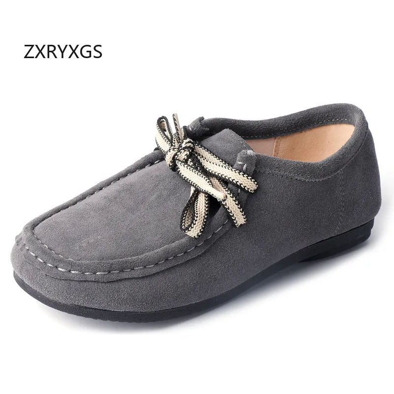 

ZXRYXGS обувь из натуральной кожи с матовым слоем первого слоя, повседневные кроссовки, женская дорожная обувь, модная обувь большого размера на плоской подошве, 2025 г.