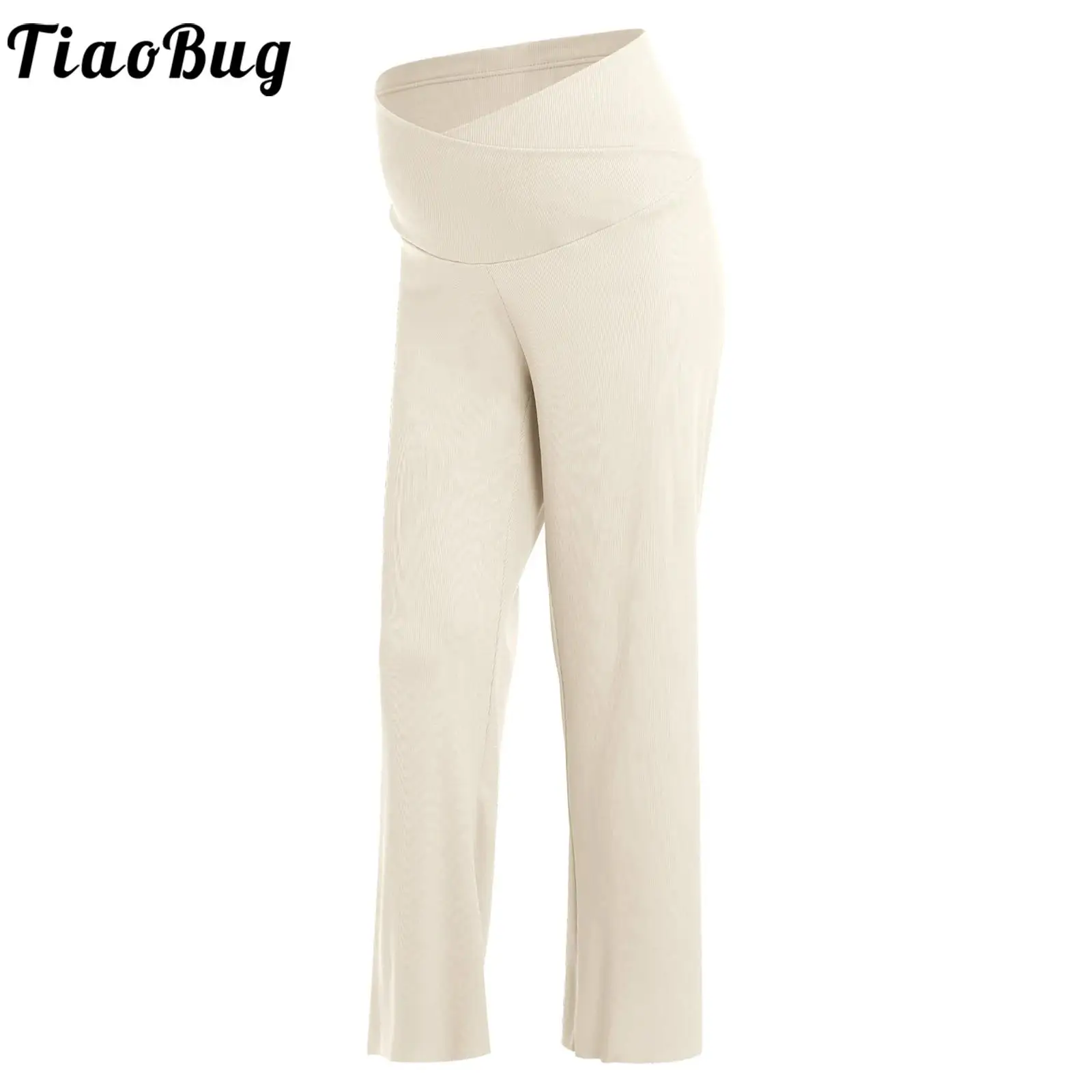 

Comfortable Maternity Trousers Adjustable Waistband Wide Leg Pants Summer Casual Pregnant Women Work Workout Yoga Daily Wear