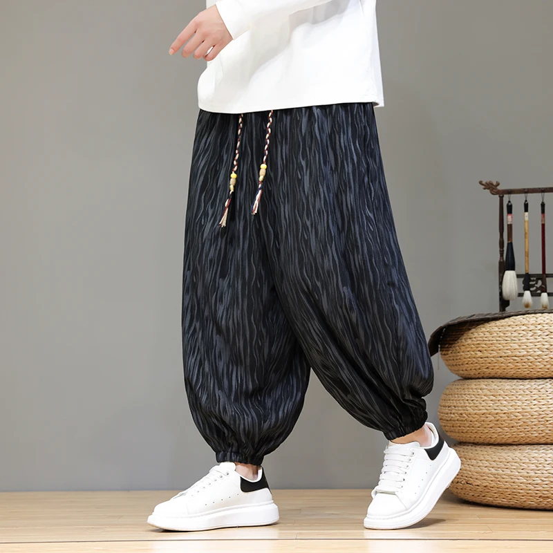 

Streetwear Men Wide-leg Pants Vintage Casual Jogging Pants Male Oversize Loose Harem Pants Men Corduroy Trousers Large Size 5XL