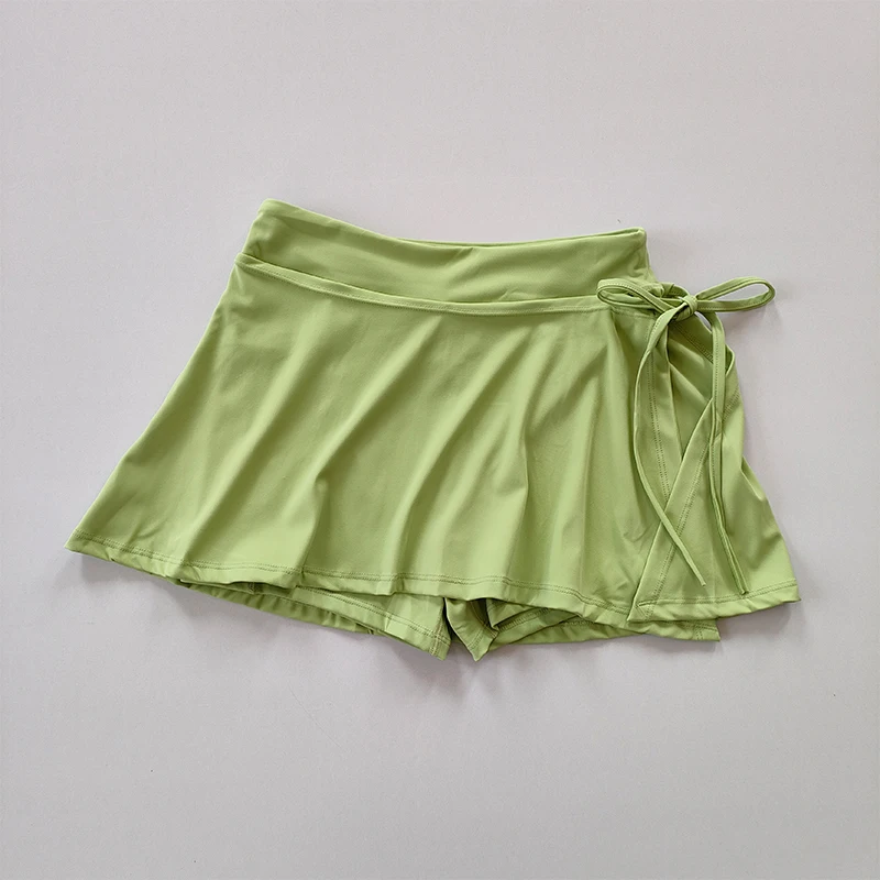 Sport-Yoga-Rock, Badminton-Tennis-Rockhose, halblanger, schnelltrocknender Rock mit Taschen, Rockhose mit seitlichem Schlitz und Trägern für Outdoor-Aktivitäten – Detail 3