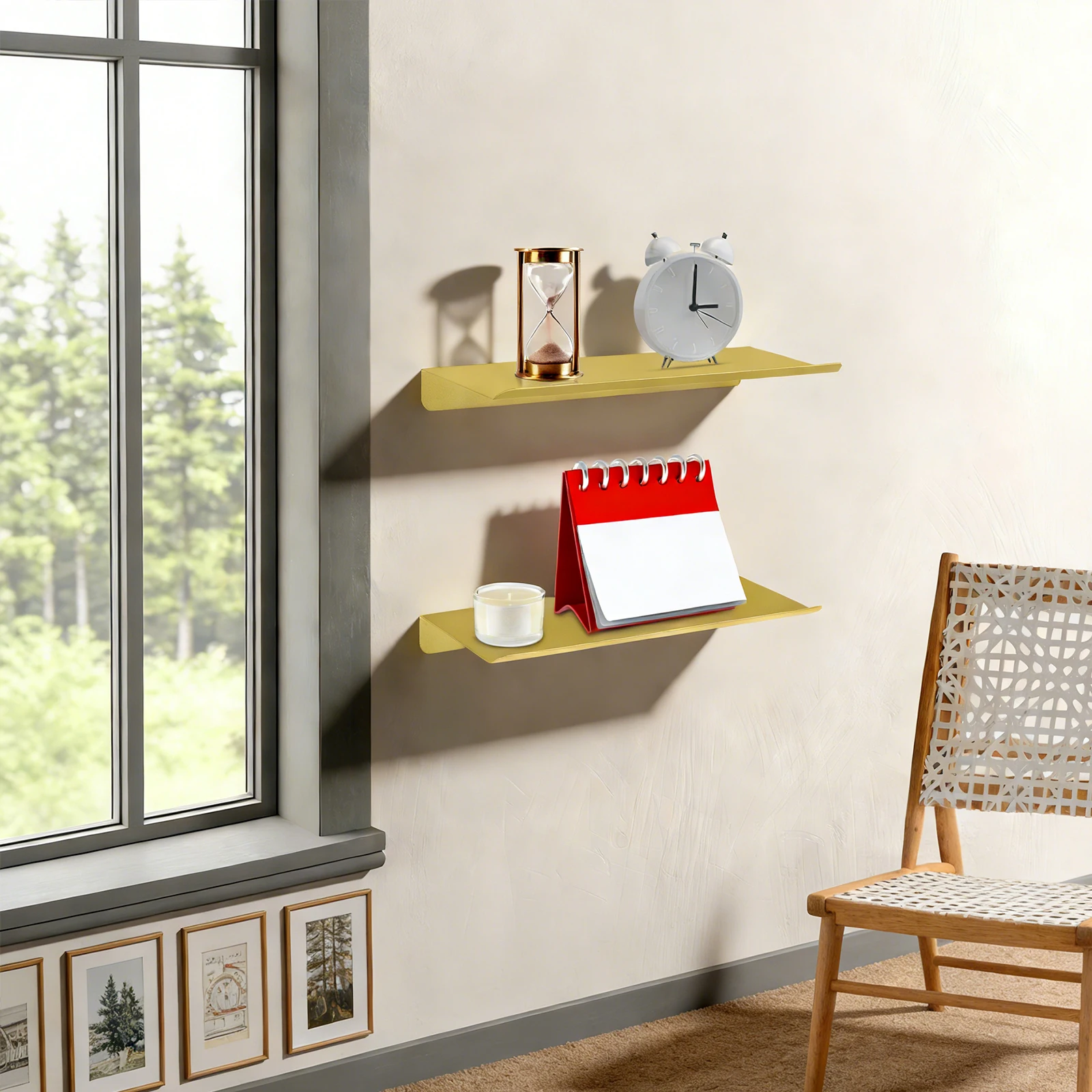Elegant 2 Pack Floating Decorative Wall Shelves