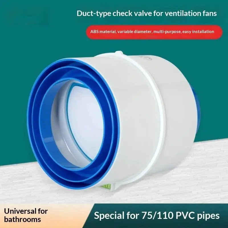 -PVC Exhaust Fan Check Valve Round Pipe Backdraft Damper 80/110mm Air Duct Ventilation Grill For Bathroom Kitchen Accessories