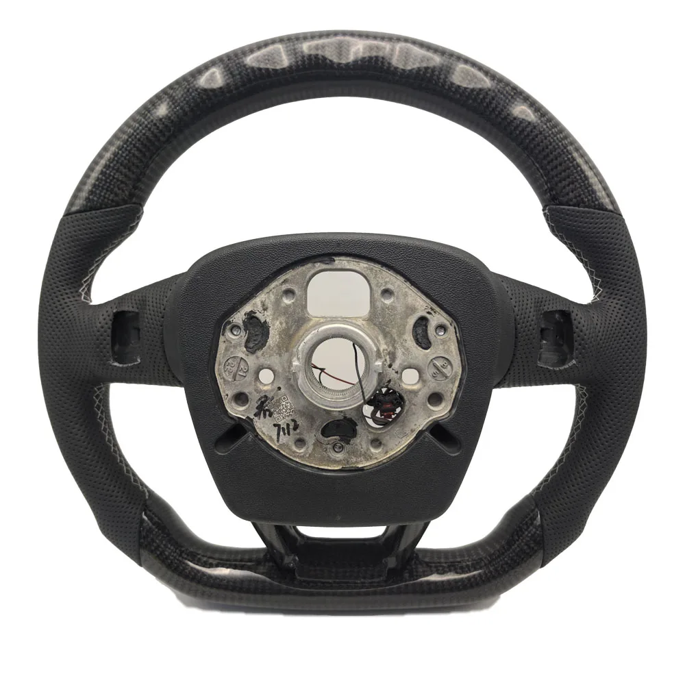 Picture 6: Suitable for Audi Q5 FY Q7 Q8 carbon fiber semi perforated leather steering wheel assembly