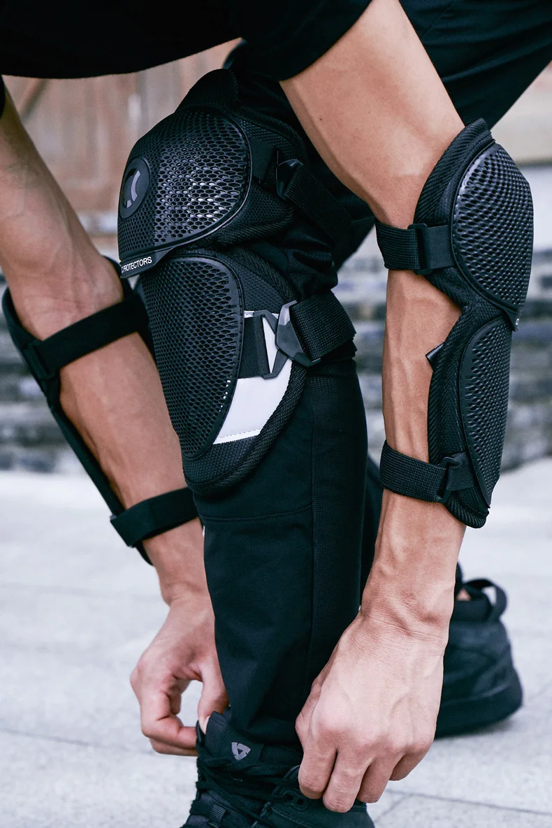 CC PROTECTORS 773 Ultra Light Motorcycle Knee Elbow Protector CE Level 1 Impact Resistant Windproof Breathable Adjustable