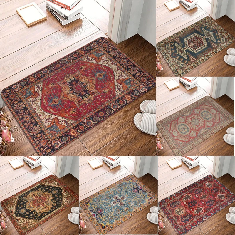 Moroccan Ethnic Decorative Bath Super Absorbent Mats Non Slip Kitchen Area Rugs Diatom Mud Carpet for Home Bedroom Decoration