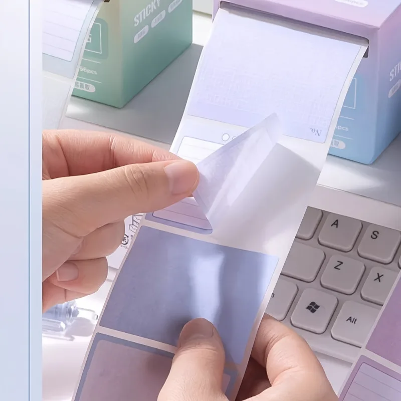 256 قطعة/صندوق ملاحظات لاصقة قابلة للسحب |   ملصقات لاصقة كاملة قابلة للتمزق في 8 صيحات، مثالية للمكتب والطلاب والقرطاسية #3