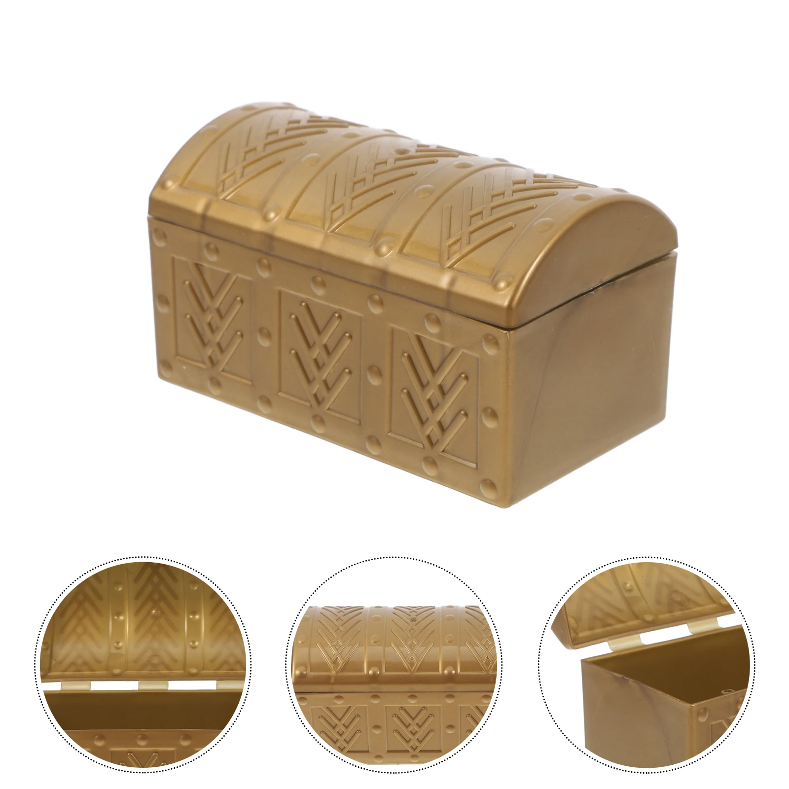 

Plastic Treasure Chest Clear Storage Box for Kids Pirate Party Favors Large Size Golden Coins Jewelry Case Durable Compact