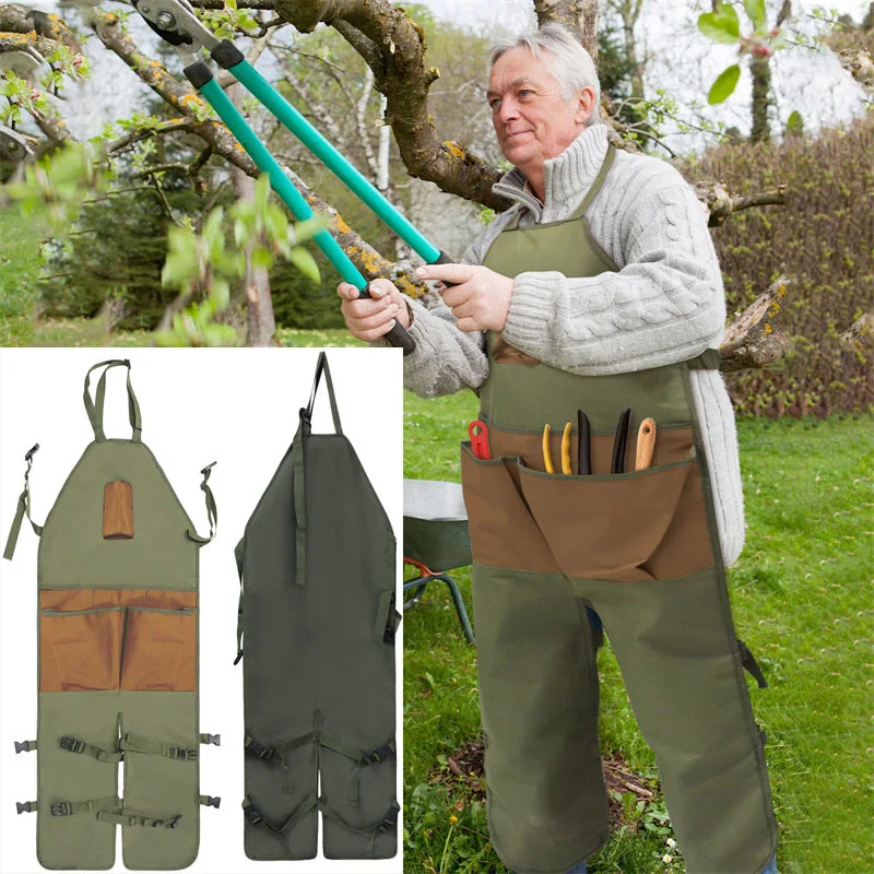 Multi Pockets Extended Gardening Leg Apron Anti Dirt Garden Pruning Protective Apron for Outdoor Garden Maintenance Work