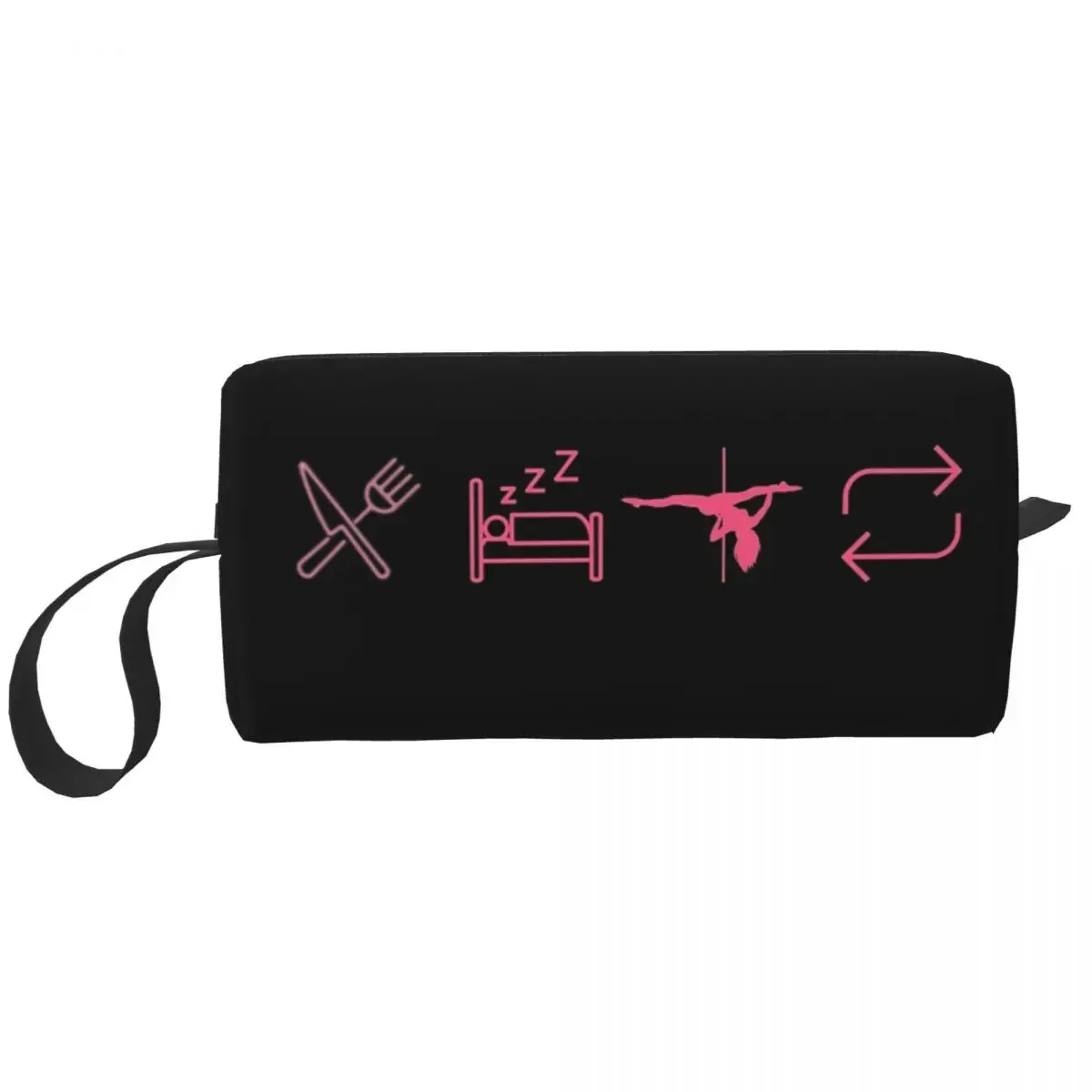 Eat, Sleep, Pole Dance, Icons Makeup Bag Cosmetic Organizer Storage Dopp Kit Toiletry Cosmetic Bag for Women Beauty Pencil Case