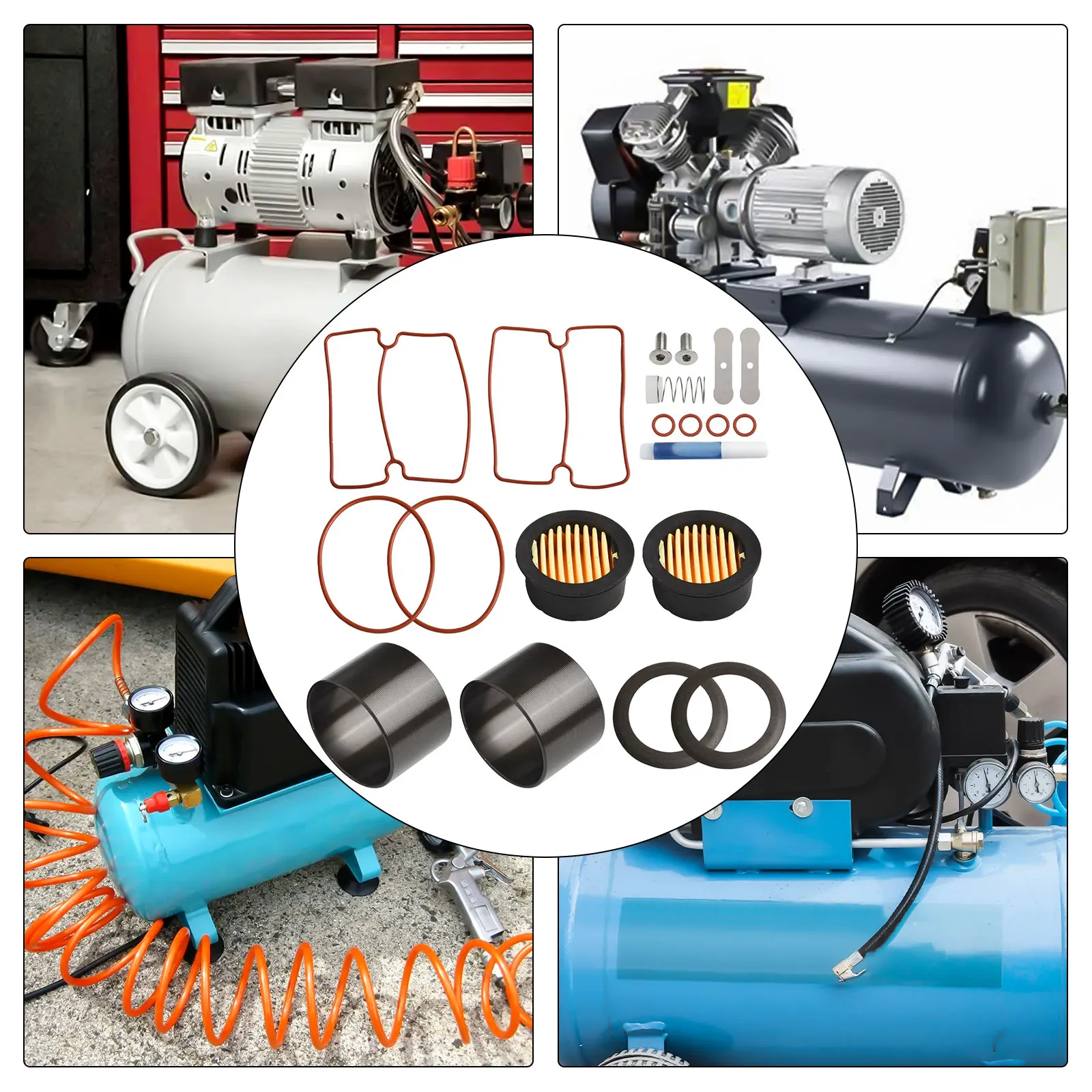 

For Industrial Use Black Silent Air Compressor Parts Repair Kit Accessories 1500W Cylinder Piston Cylinder Ring