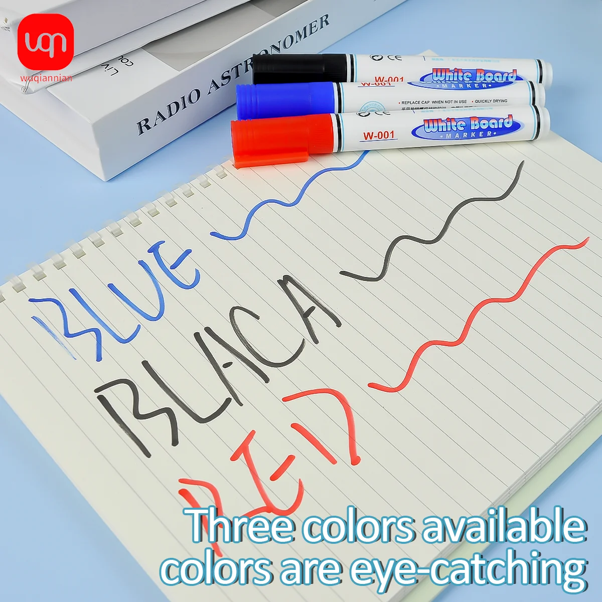 Picture 7: WQN 3/6/12PCS High-Quality Whiteboard Markers Smooth Writing Black/Red/Blue Ink Multifunctional Pens for School Supplies