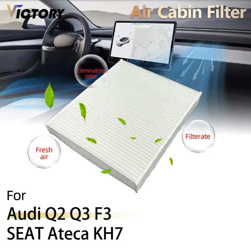 For Audi Q2 Q3 F3 2018 - 2024 SEAT Ateca 2016 - 2024 PM2.5 HEPA Car Air Conditioning Filter Activated Carbon 5Q0819653 5Q0819644