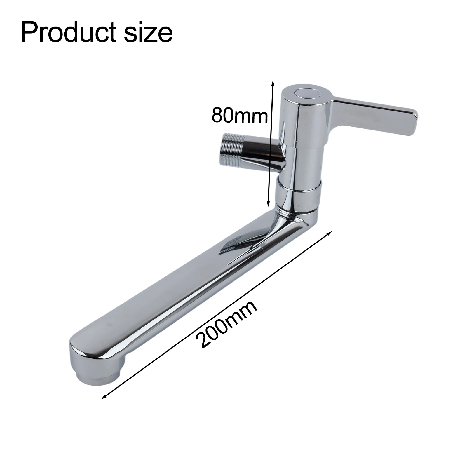 Wall Mounted Rotatable Extended Faucet Stainless Steel Single Cold Water Tap Long Reach Sprayer For Bathroom Kitchen Pool Washin