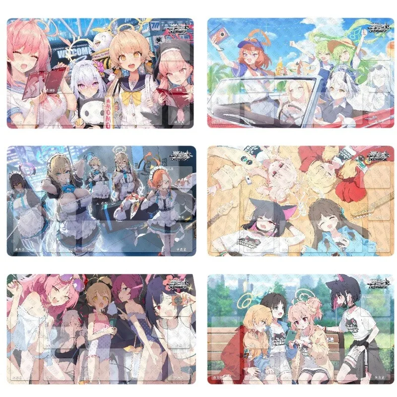 

Игровой коврик для карточных игр 600x350 мм WS Card Grid Blue Archive DIY с Асуной Тендо, Арис Сайбой, Мидори, резиновый коврик для настольных игр