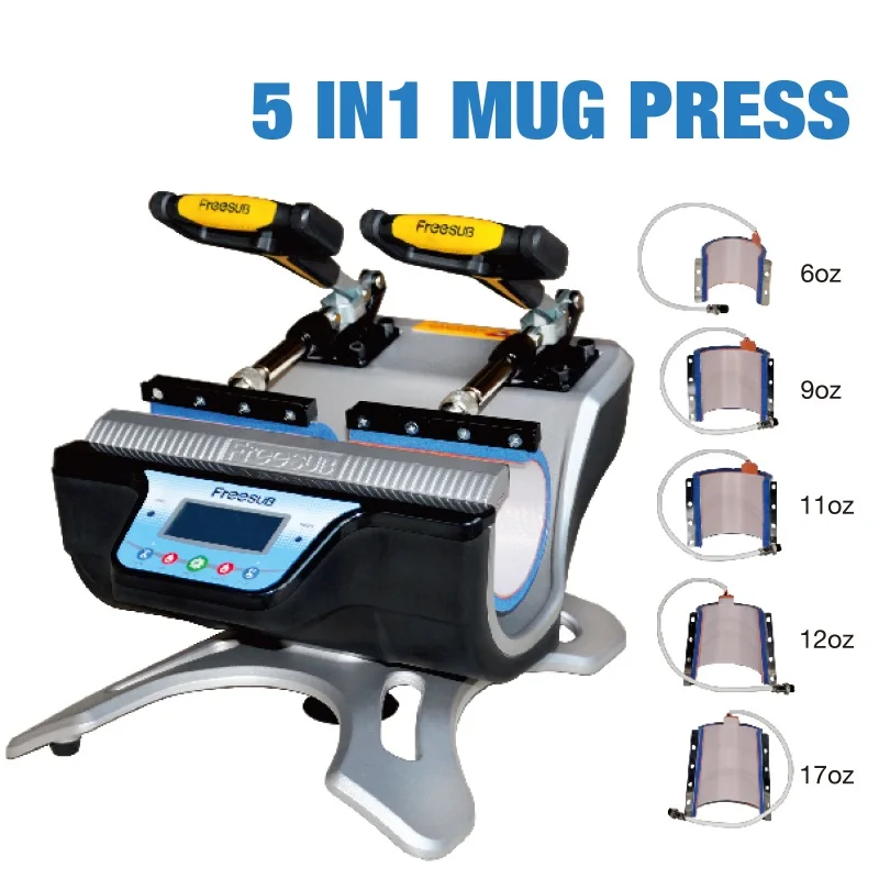 Manual Adjust double Station 5 In 1 cup heat press machine magic Mug printing Machine ST-210