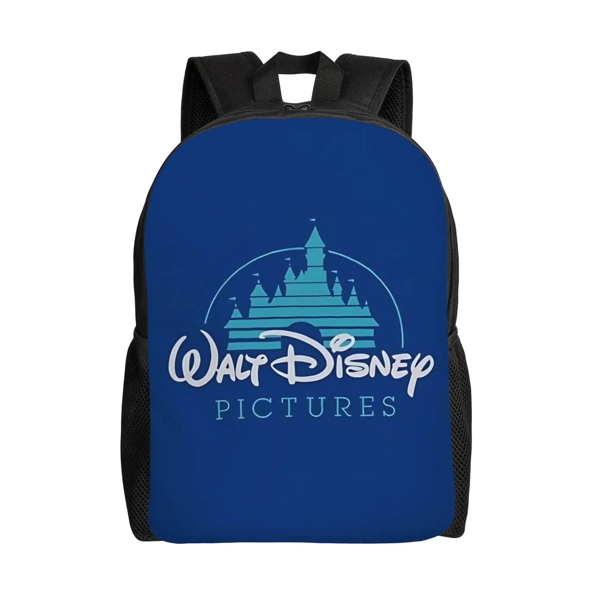 

Рюкзак с цветным логотипом Disney, синий, с дизайном в виде замка, портативный, для школы, большой вместимости, 1 шт.