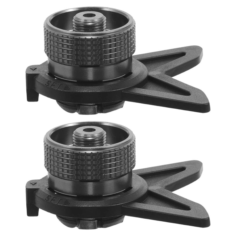 

2Pcs Gas Tank Converter Camping Stove Propane Adapter Cooking Connector BBQ Furnace Supplies Small Bracket Gray