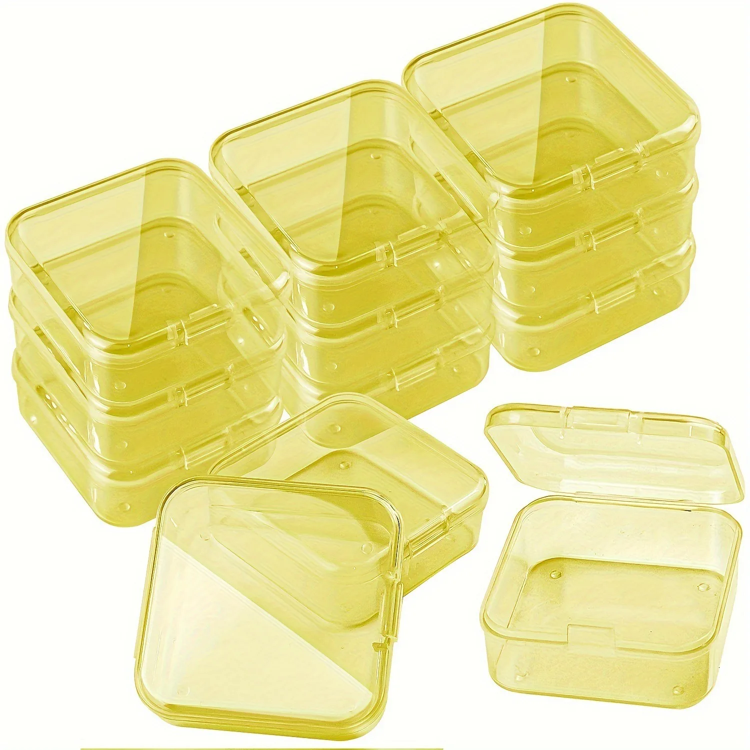 5PCS Mini Plastic Storage Box Transparent Jewelry Storage Box Container Portable Earring Ring Earplugs Packaging Storage Case