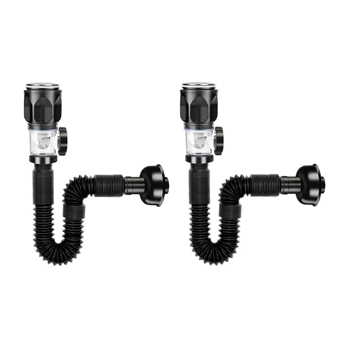 Flip-Top-Abfluss für Küchenspüle, einziehbarer, desodorierender Filter, flexibler Fallrohr, Badezimmer-Waschbecken, Anti-Verstopfung, 2 Stück