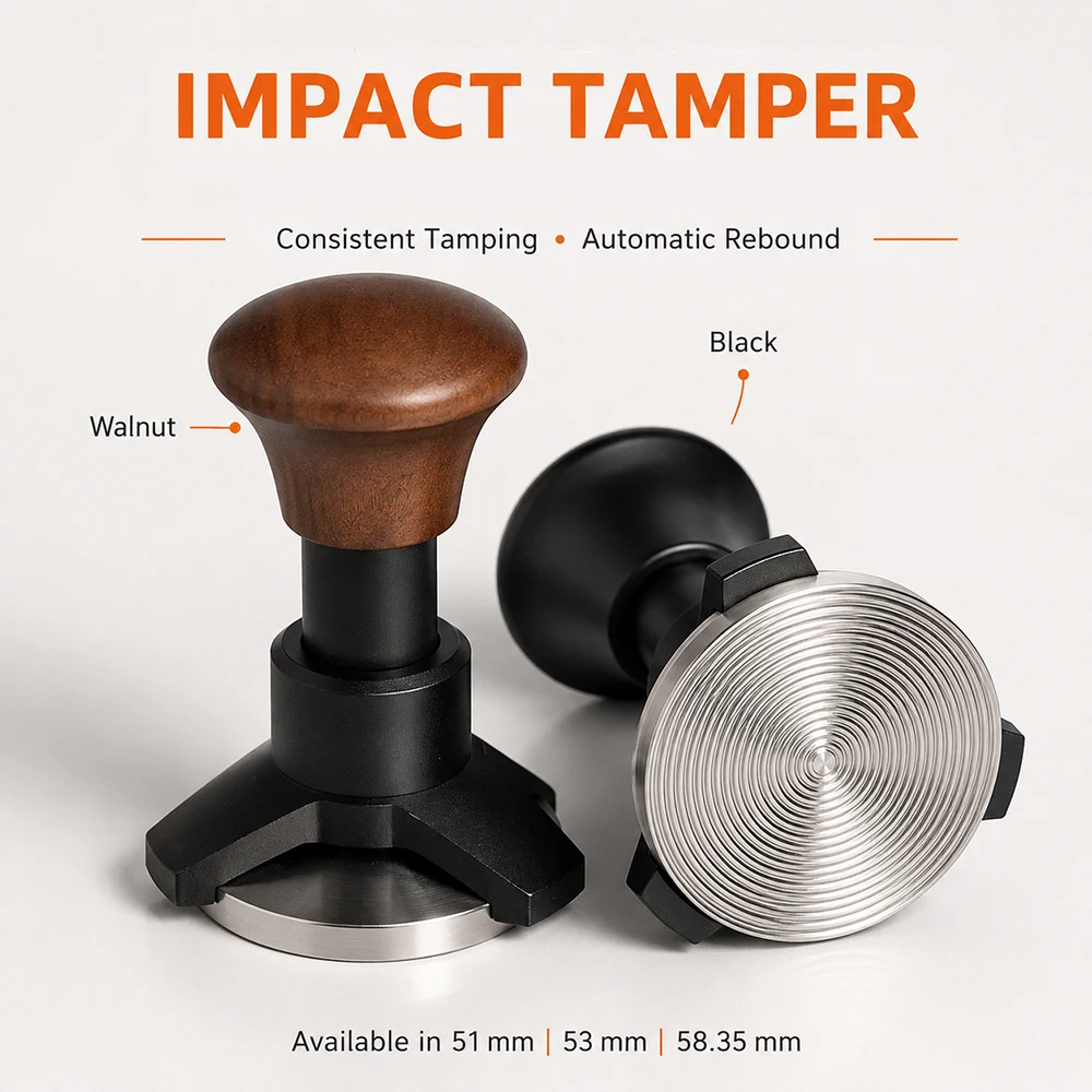 Coffee Tamper Leveler - Ударный темпер для кофе 30lb 51/53/58мм