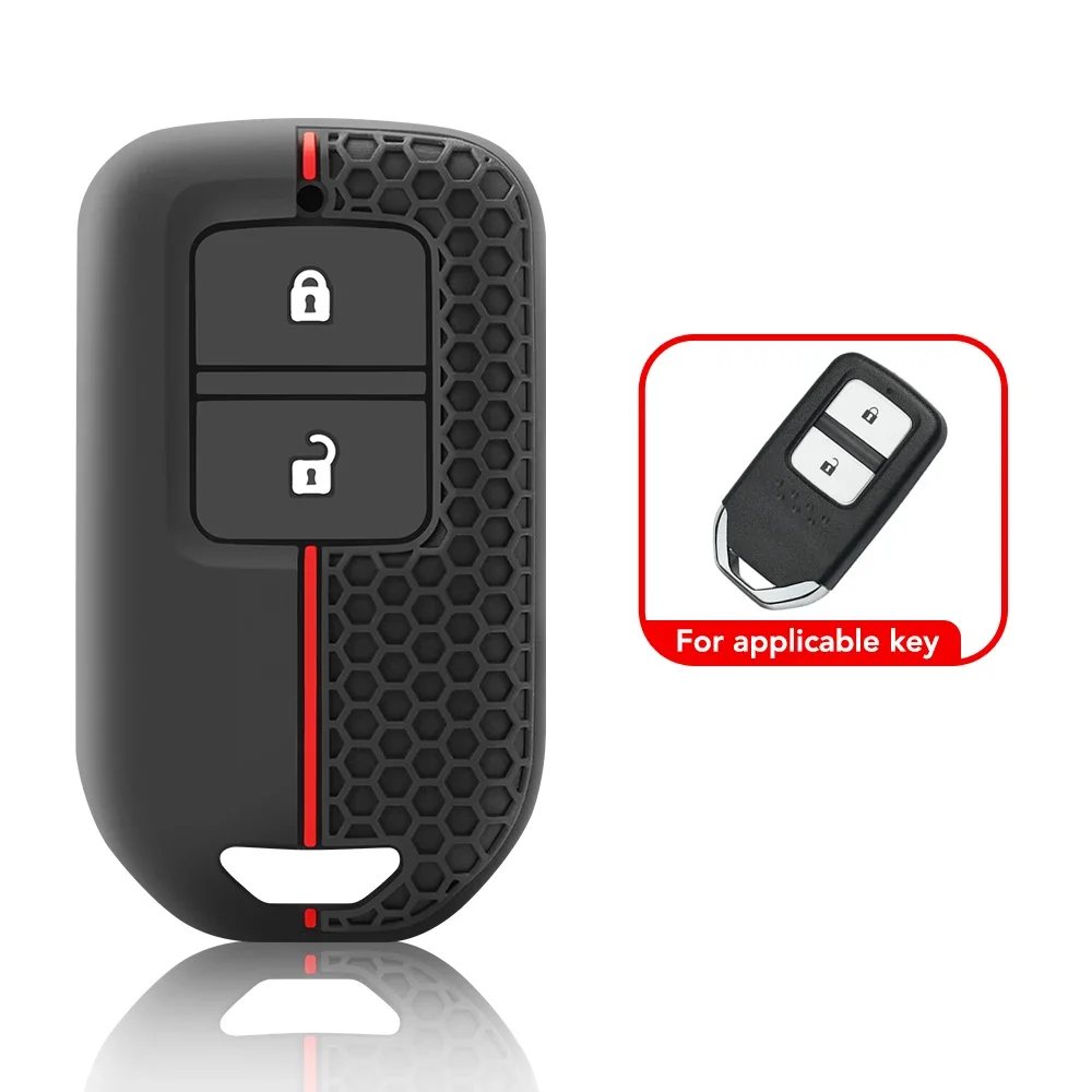 Silicone Remote Car Key Case for Honda Fit GP5 Shuttle Gp8 JADE VEZEL City Civic Jazz BRV 2 Buttons Key Cover Car Accessories